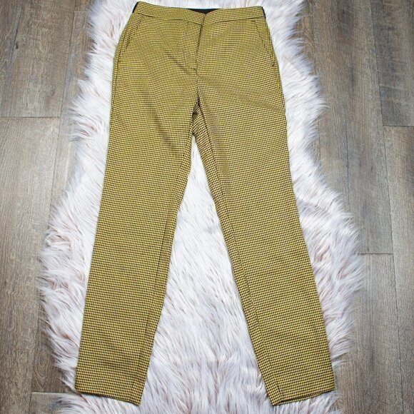Zara Yellow Houndstooth Pants Size XS - Picture 1 of 5